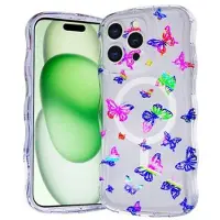 Mtp Products iPhone 16 Pro Wave-Edge Laser Glitter MagSafe-Skal - Fjäril