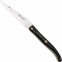 Laguiole En Aubrac Ebony, Black Mosaic Pin, Brass Liner, pocket knife, 12 cm