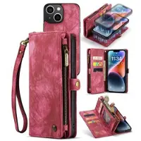 CASEME 2-i-1 Multifunktionell iPhone 14 Plus Plånboksfodral - Röd