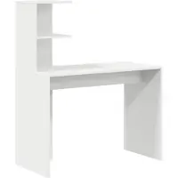 vidaXL Skrivbord med hylla Vit 102 x 50 x 124 cm Konstruerat trä