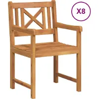 vidaXL Trädgård Stol 8 pcs 56 x 56 x 90 cm Massivt Akaciaträ