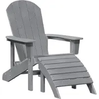 vidaXL Adirondack-fåtölj Ljusgrå 82 x 74 x 92 cm HDPE 42006632