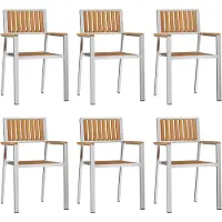 vidaXL stapelbara trädgårdsstolar 6 st 54.5x56x87 cm massivt teakträ