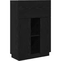 vidaXL Skrivbord Svart Ek 71.5 x 31.5 x 106.5 cm Konstruerat trä
