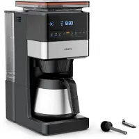 Krups Grind Aroma XL KT8428, Droppande kaffebryggare, Kaffebönor, Inbyggd kvarn, 1000 W, Svart, Rostfritt stål