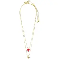 Pilgrim Halsband 'Maeve' guld / röd