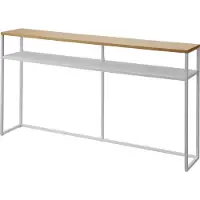 Yamazaki Långsmalt avlastningsbord, 126cm, Yamazaki, Vit
