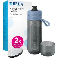Brita 1052248, Vattenfilterflaska, 0,6 l, Blå, Grå