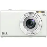 Mtp Products DC402-AF 4K 48MP digitalkamera för barn autofokus 16x digital zoom Vloggingkamera för tonåringar - vit
