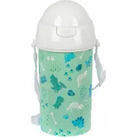 Safta Bouteille d'eau - - PREESCOLAR DINO - 500 ml - Ouverture automatique - Sans BPA grön