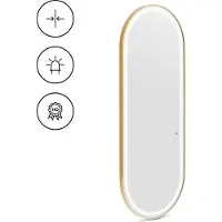 Physa Frisörspegel - LED-belysning - Extra platt - Oval - 70 x 4 x 180 cm