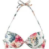 LASCANA Bikiniöverdel grön / rosa / burgunder / vit