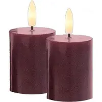 Sirius Sille uppladdningsbart blockljus mini bordeaux - Ø 5 cm - H 6,5 cm - 2 st