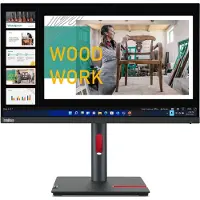 Lenovo ThinkVision P24q-30 - LED-skärm - 23.8 - 2560 x 1440 QHD @ 60 Hz - IPS - 300 cd/m² - 1000:1 - 4 ms - HDMI, DisplayPort - korpsvart - för ThinkCentre neo 70t 11YU ThinkPad P15 Gen 2 20YQ