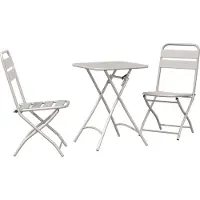 vidaXL Bistroset 3 delar Beige Stål 42002953