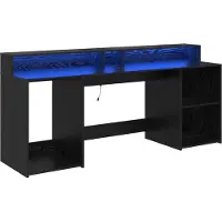 vidaXL Skrivbord med låda Svart ek 200 x 55 x 91 cm Konstruerat trä