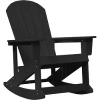 vidaXL Adirondack Gungstol Svart 92 x 73,5 x 92 cm HDPE