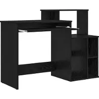 vidaXL Skrivbord Svart Ek 120,5 x 44 x 88,5 cm Konstruerat trä