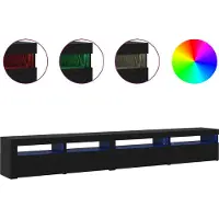 vidaXL TV-bänkset 3 pcs Svart Ek 270 x 35 x 40 cm Konstruerat trä