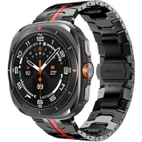 INF Svart & Rött Klockarmband för Samsung Watch 7 Ultra (47MM)