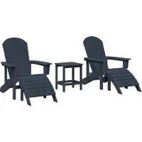 vidaXL Trädgård Stol 3 pcs Marinblå polyeten
