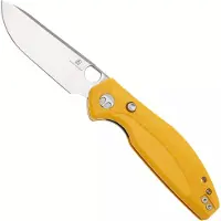 Bestech Bestechman Angry Owl BMK12A-1 Satin D2, Yellow G10, pocket knife
