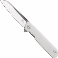 Bestech Bestechman Dundee Sheepsfoot BMK09C Satin D2, White G10, pocket knife
