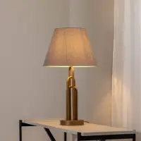 Avonni Bordslampa Lazar , Aluminium / grå / zink, Vardagsrum / matsal, Textil / tyger / siden, Bordslampa