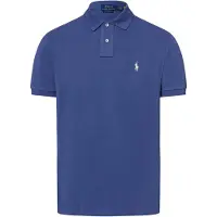 Ralph Lauren för män. 710680784434 Den ikoniska polotröjan i blå piqué (S), Casual, Bomull, Kort ärm