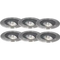 QAZQA Set med 6 moderna utomhus markspotlights i stål AR70 justerbara IP65 - Delux