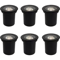 QAZQA Set med 6 moderna utomhus marklampor svart AR70 justerbara IP65 - Delux