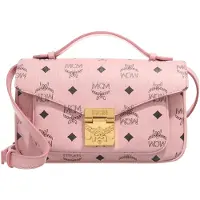 Mcm Guldfärgad Metallhårdvara Konstläder Axelväska Crossbody Toteväska Mellanstor Rosa Damväskor MWRFAXT01PZ001 Basic Set (Bag+Dust Bag)