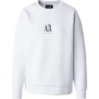 Armani Exchange för kvinnor. XW000821AF10818U0002 Sweatshirt med rund halsringning vit (M), Casual, Deportivo, Bomull, Multisport