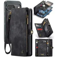 CASEME Google Pixel 9/9 Pro 008 2-i-1 Multifunktionell Plånboksfodral - Svart