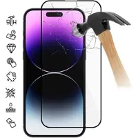 Mtp Products iPhone 16 Plus Heltäckande Härdat Glas Skärmskydd - 9H - Svart Kant