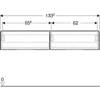 Geberit Underskåp ONE 2 lådor 133,2x26,6x47 valnöt