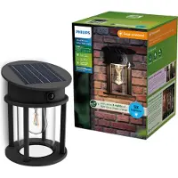 Philips Geri 929004633001 Solcells-utomhusväggbelysning med rörelsedetektor LED 3.2 W Svart