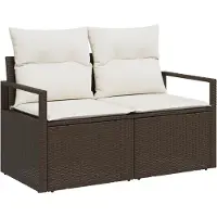 vidaXL Trädgårdsoffa Brun 120 x 62 x 69 cm konstrotting