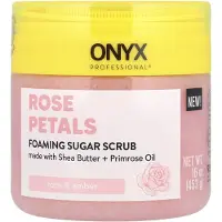 BeautyGlam Onyx Professional, Rose Petal, Foaming Sugar Scrub, Rose & Amber, 16 oz (453 g)