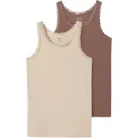 Name it Linne - Noos - NkfTank - 2-pack - Peyote - - 13-14 år (158-164) - Linne