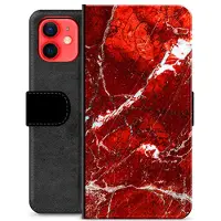 Mtp Products iPhone 12 mini Premium Plånboksfodral - Räd Marmor