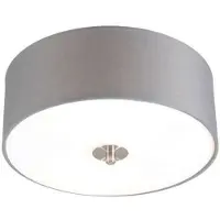 QAZQA Rustik taklampa grå 30 cm - Drum