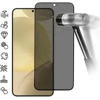 Mtp Products Samsung Galaxy S25+ Privatliv skärmskydd av härdat glas - stöd för upplåsning med fingeravtryck - Svart kant