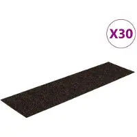 vidaXL Trappmattor självhäftande 30 st 76x20 cm mörkbruna rektangulära