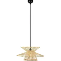 Markslöjd pendellampa Duplici 108785 1x40W E27 svart/natur