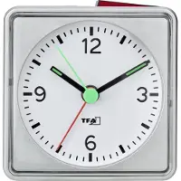 TFA-Dostmann 60.1013.01 Kvarts Väckarklocka Svart Larmtider 1 Flourescerande Visare