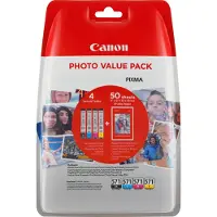 Canon CLI-571 BK/C/M/Y bläckpatron 4-pack och fotopapper (original)