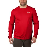 Milwaukee arbets-T-shirt med långa ärmar, lätt - röd WWLSRD-XL