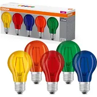 Osram LED-lampa E27 2W Färgade 5-pack