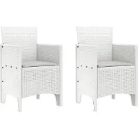 vidaXL Trädgård Stol 2 pcs Vit 53 x 49 x 85 cm PP
